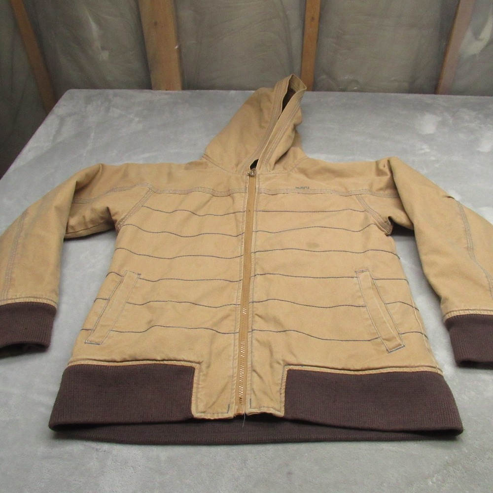 Kavu Jacket Womens Large Beige Sherpa Lined Rugged Canvas Full Zip Work‎ Outdoor